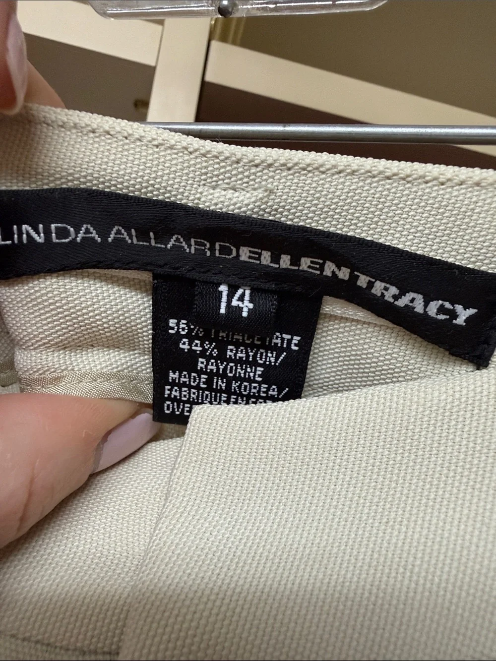 Ellen Tracy cream trousers